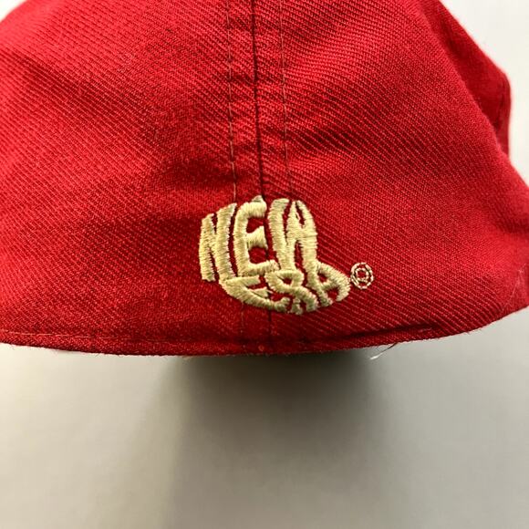 Vintage San Francisco 49ers Hat Cap Fitted 7-1/8 Red New Era NFL Pro Model 80s - Picture 5 of 8